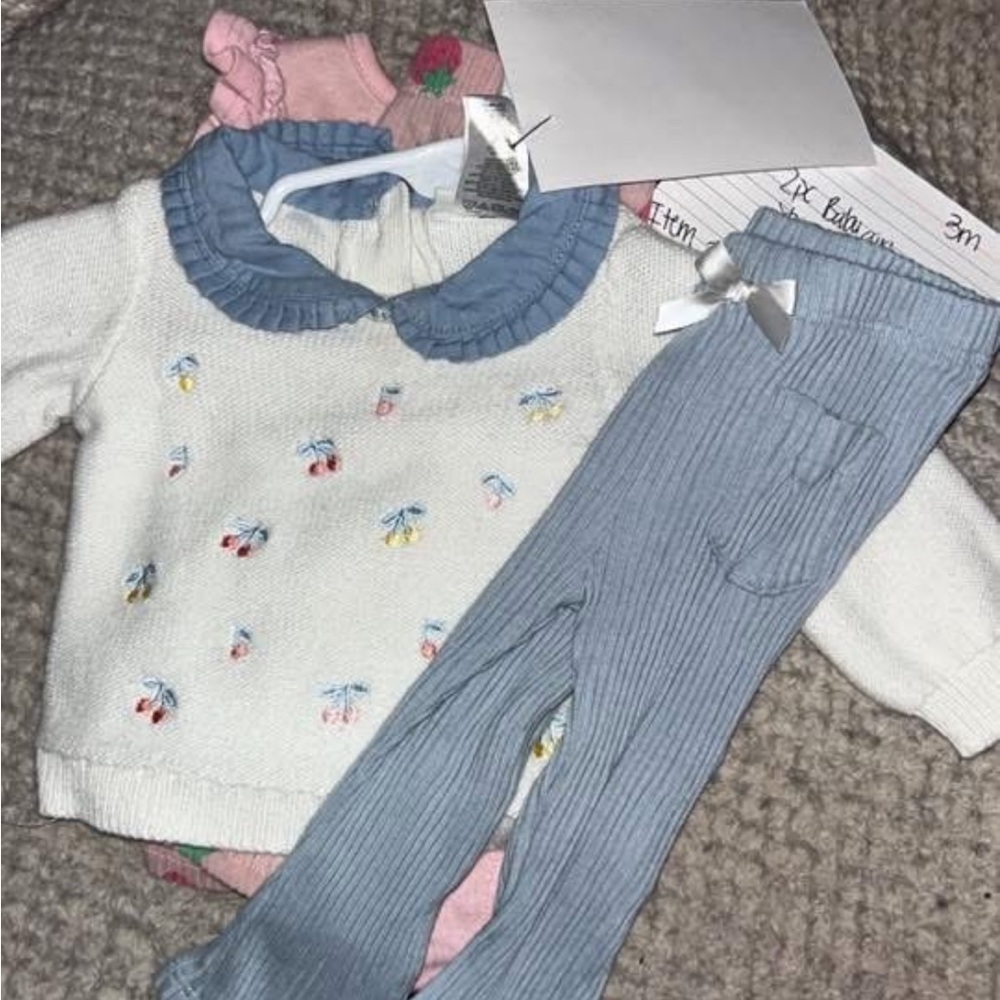 Adorable Baby Outfit with Blue Accents